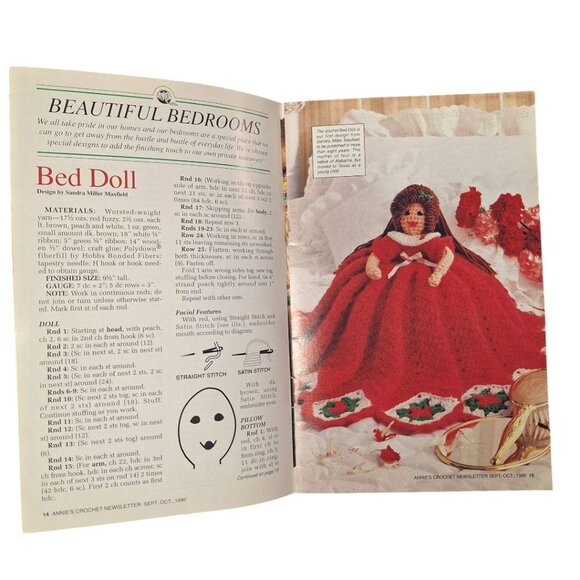 Annies Crochet Newsletter 1990 No 47 Doll Dress Crafting Hat Doily Afghan Top - Picture 3 of 12